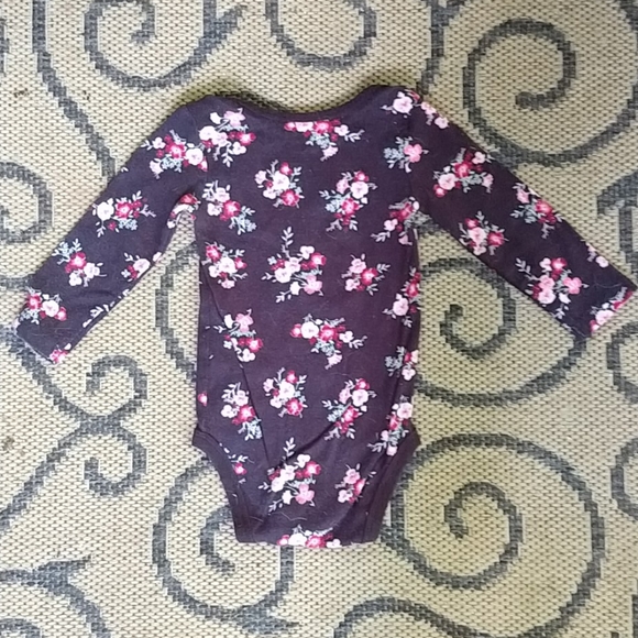 Black Carter's Floral Onesie 18M - Picture 4 of 4